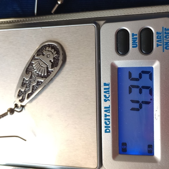 Vintage Native Style Mask Headdress Kachina Sterling Silver Dangle Earrings - Picture 8 of 12